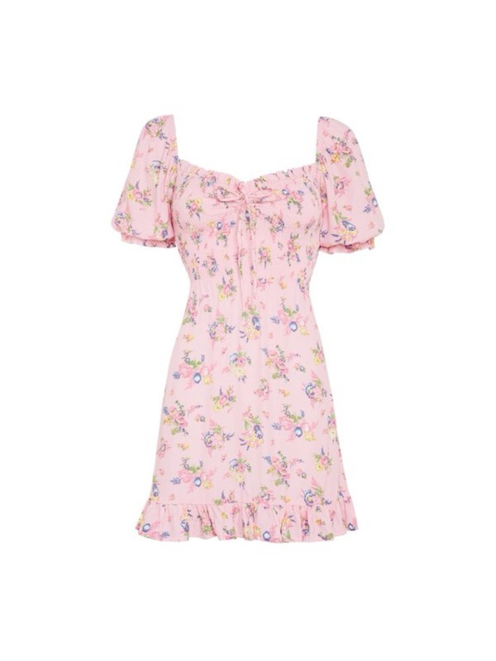 Faithfull The Brand Sage Juliette Sage Floral Minu Dress NWT